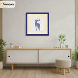 Square Size Thin Matt Purple Picture Frames With Ivory Mount