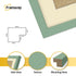 Square Size Thin Matt Green Picture Frames With Ivory Mount
