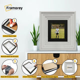 Big Step Style Square White Wooden Picture Frame With Black Mount