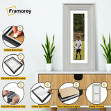 Panoramic White Wooden Picture Frame Big Step Style With White Mount