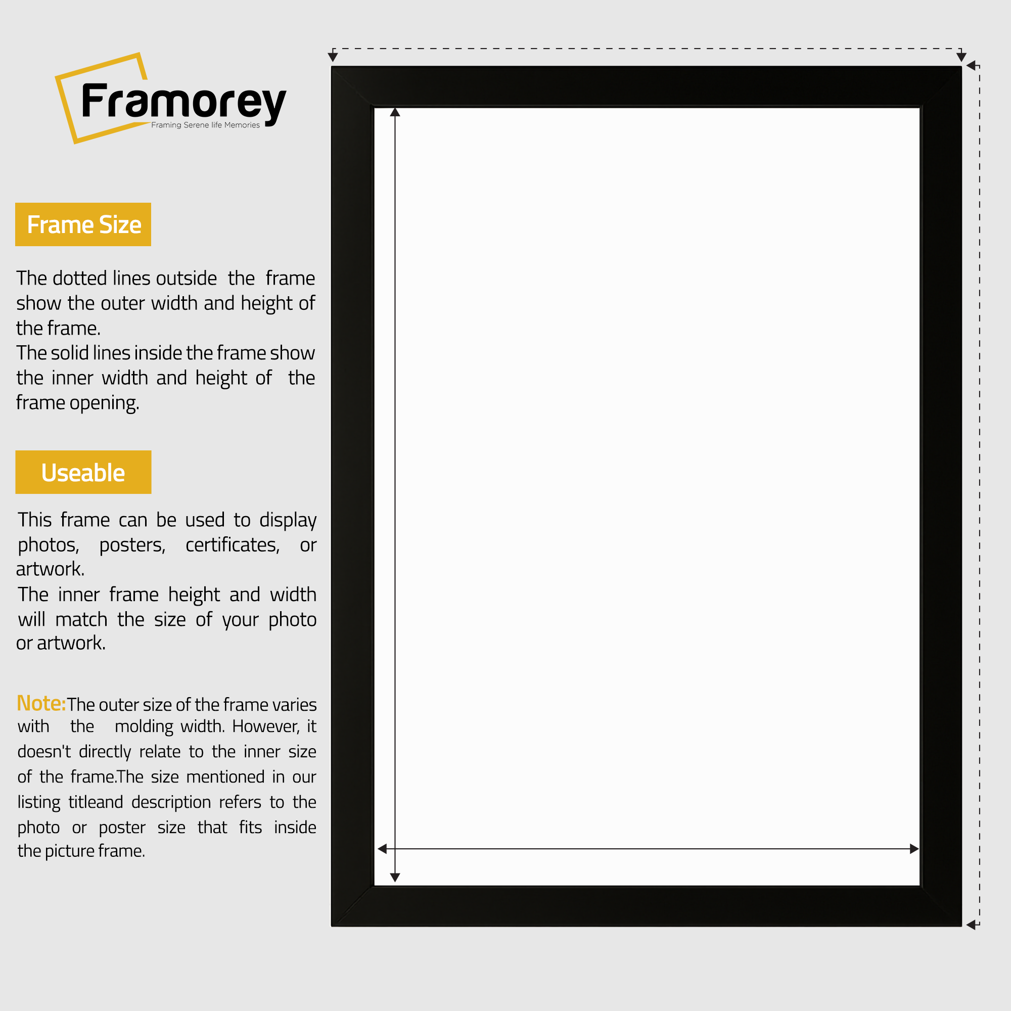 Thin Matt Oak Picture Frame Poster and Wall Decor Frame