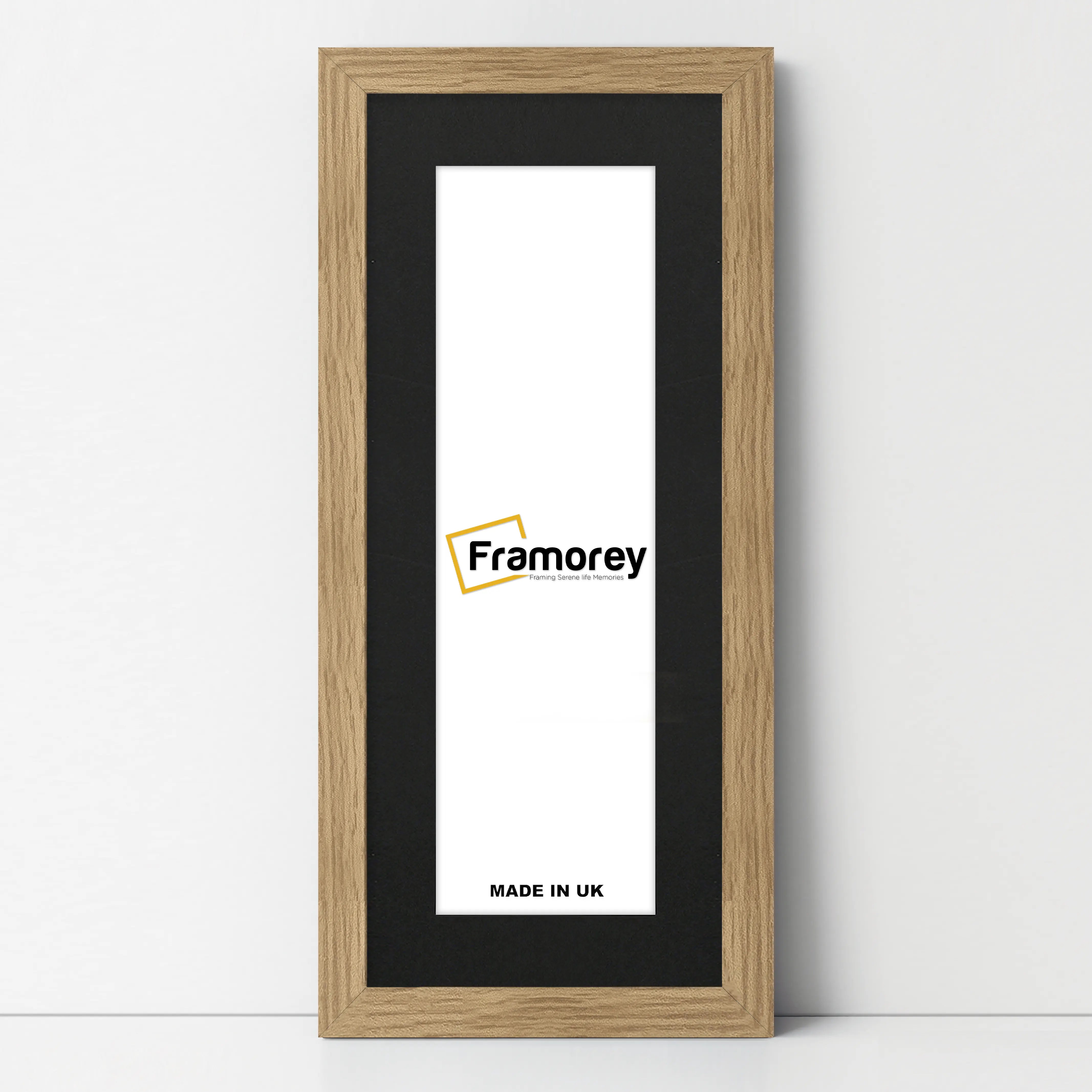Flat Panoramic Oak Picture Photo Frame Wall Art Poster Frame With Black Mount