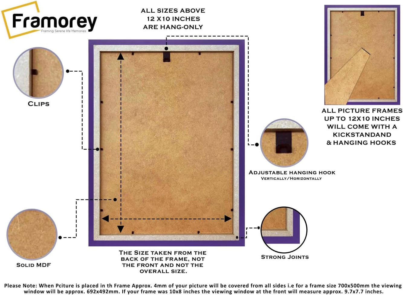 Purple Picture Frame with Black Mount