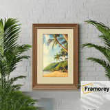 Swept Style Walnut Picture Frame Wall Décor Photo Frame With Ivory Mount