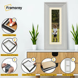 Panoramic Size White Wooden Picture Frame Big Step Style with Ivory Mount