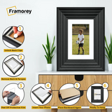 Black Wooden Picture Frames Big Step Style, With White Mount
