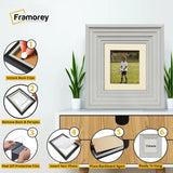 Big Step Style Square White Wooden Picture Frame With Ivory Mount
