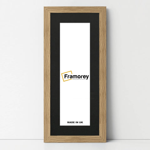 Flat Panoramic Oak Picture Photo Frame Wall Art Poster Frame With Black Mount