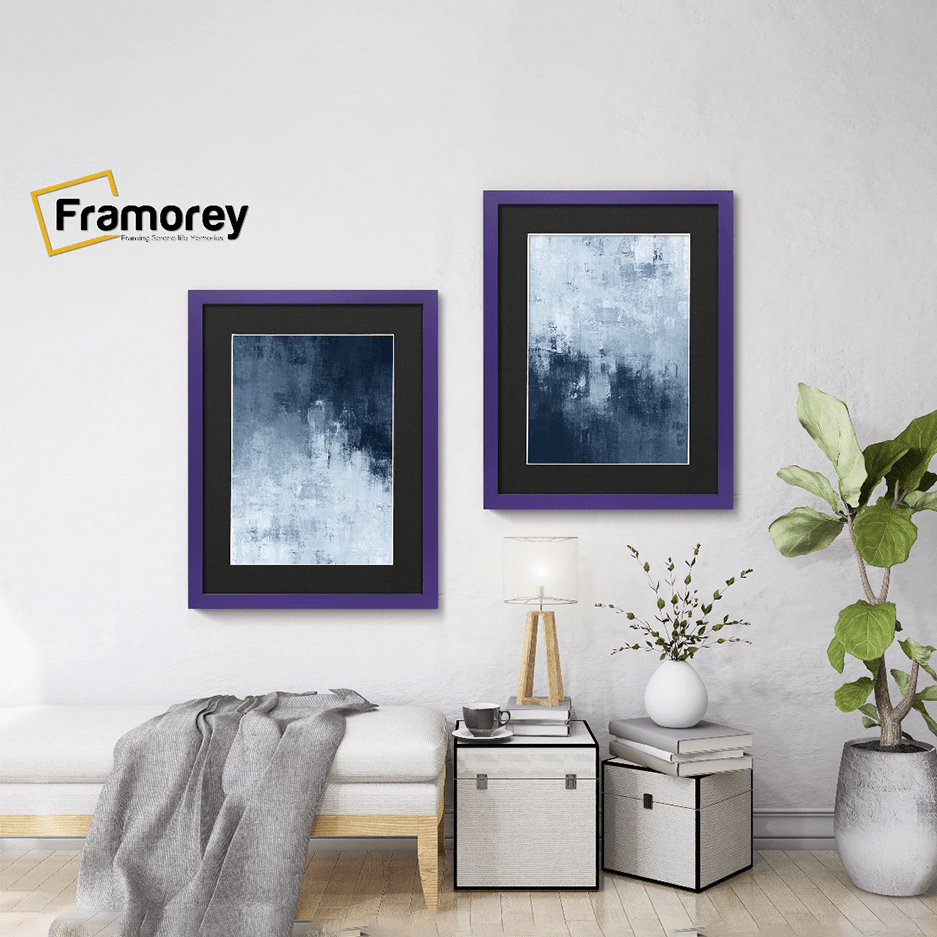 Purple Picture Frame with Black Mount