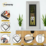 Panoramic Size White Wooden Picture Frame Big Step Style, With Black Mount