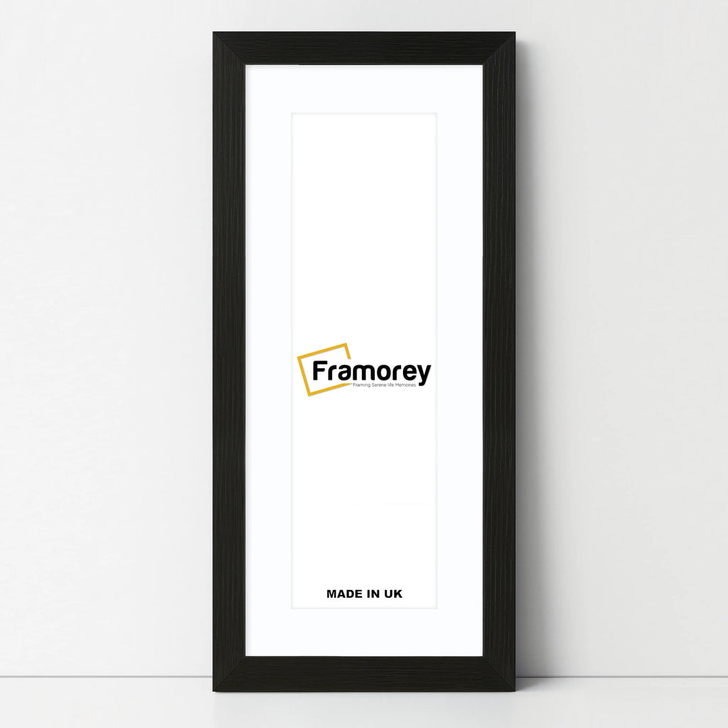 Flat Panoramic Black Picture Photo Frame With White Mount