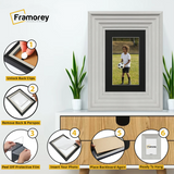 White Wooden Picture Frames Big Step Style, With Black Mount