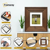 Square Walnut Wooden Picture Frame Big Step Style with White Mount