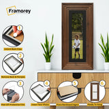 Panoramic Size Walnut Wooden Picture Frame Big Step With Black Mount