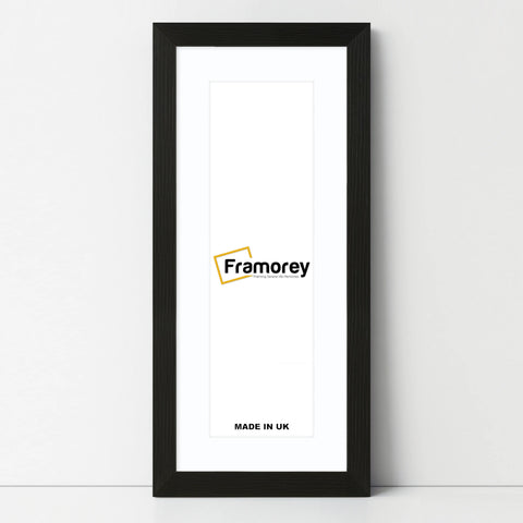 Flat Panoramic Black Picture Photo Frame With White Mount