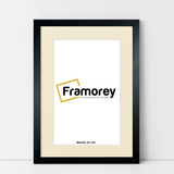 Thin Black Solid Wood Picture Frames with Ivory Mount