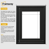 Photo Frame mount with printed size guide lines to help measure and choose the correct frame size with mount for artwork or photos