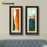 Panorama Style Black Oslo Picture Frames With Ivory Mount