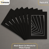 Black Bevel Cut Mount pack of 8.