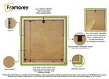 Back side view of a Square Size Lime Green Picture Frame Photo Frames with some description of its parts.