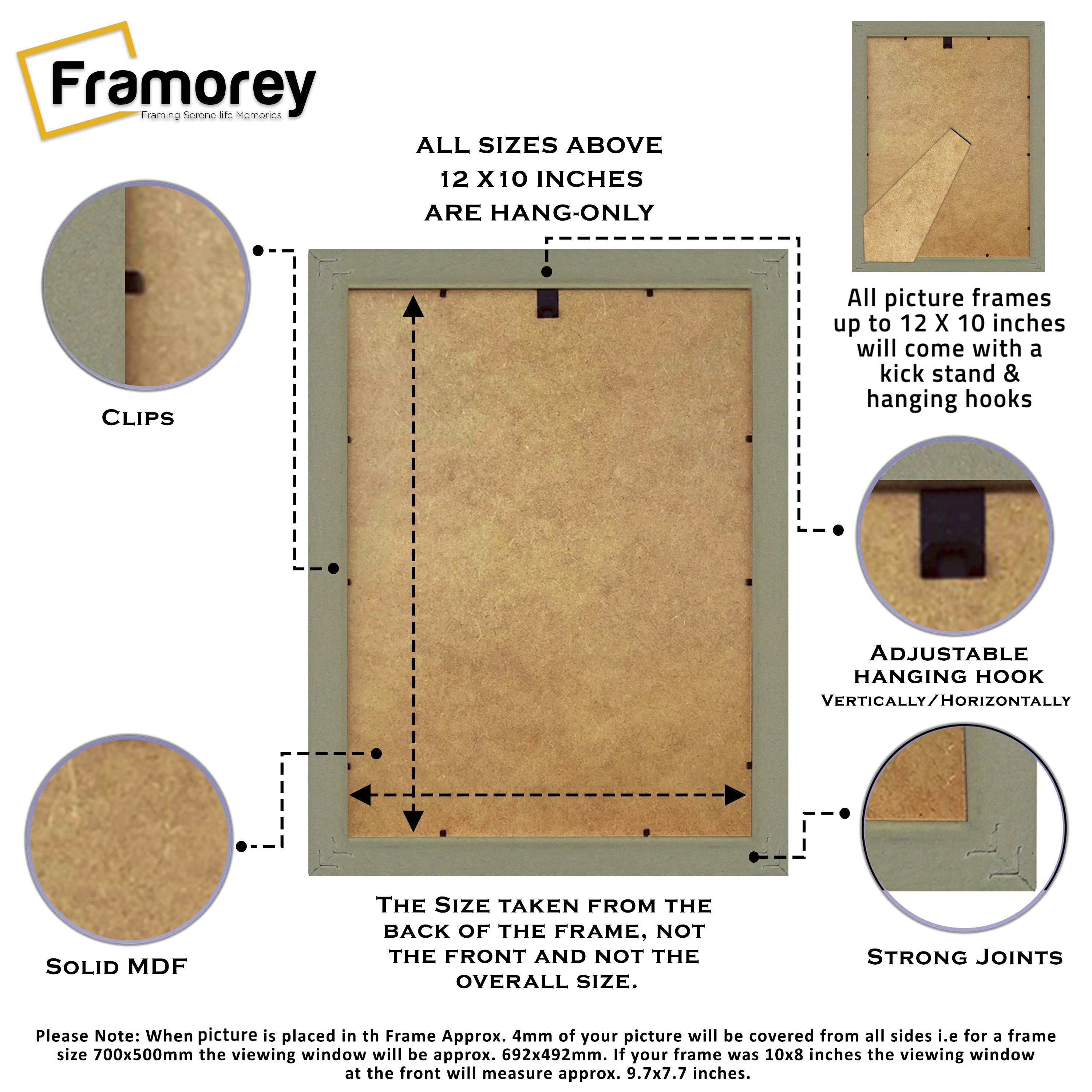Glitter Photo Frame Backside View Highlighting some of it's Features