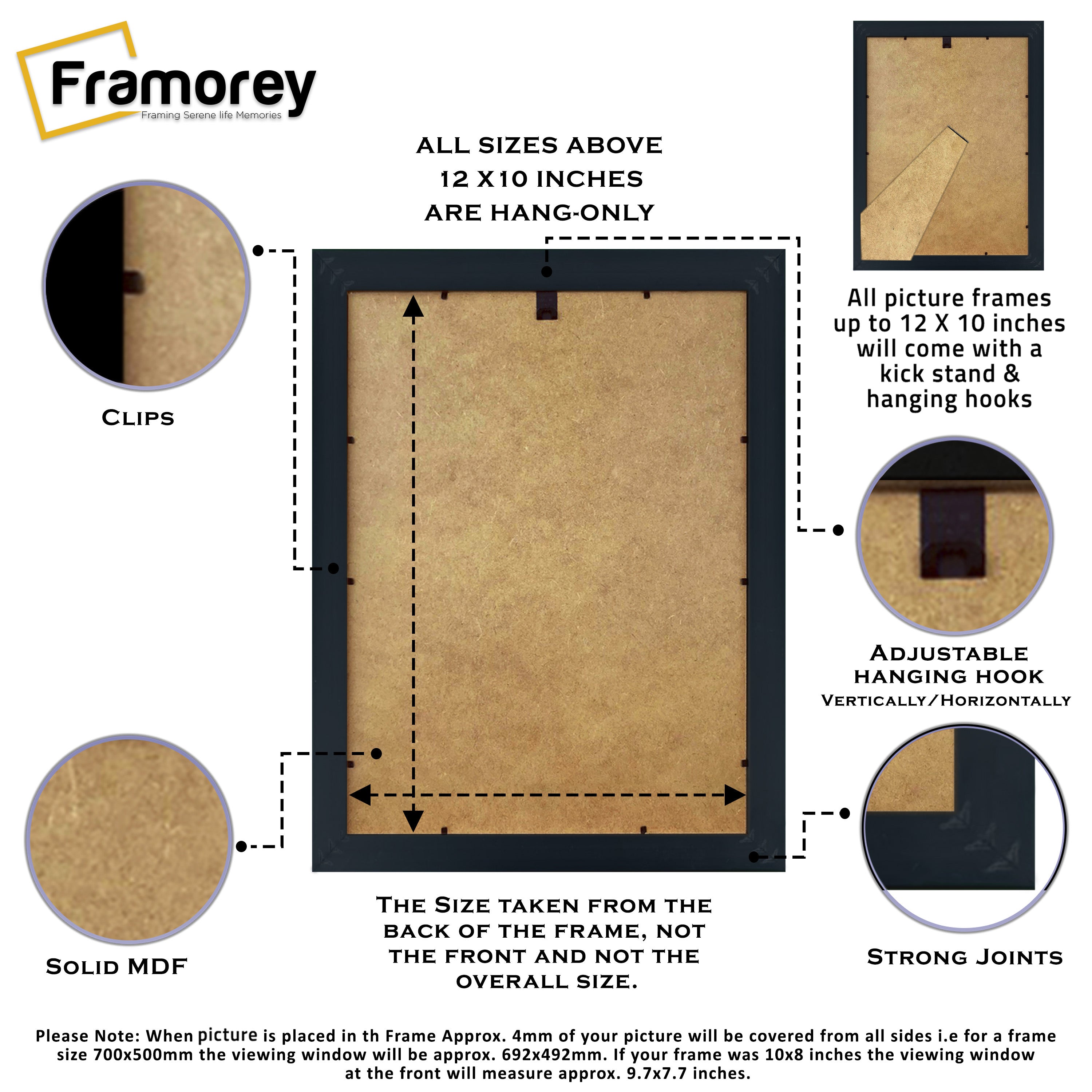 Backside View Of Photo Frame Highlighting some of it's Features