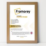 Beach picture frame shown from front view on a plain white surface standing with a wall