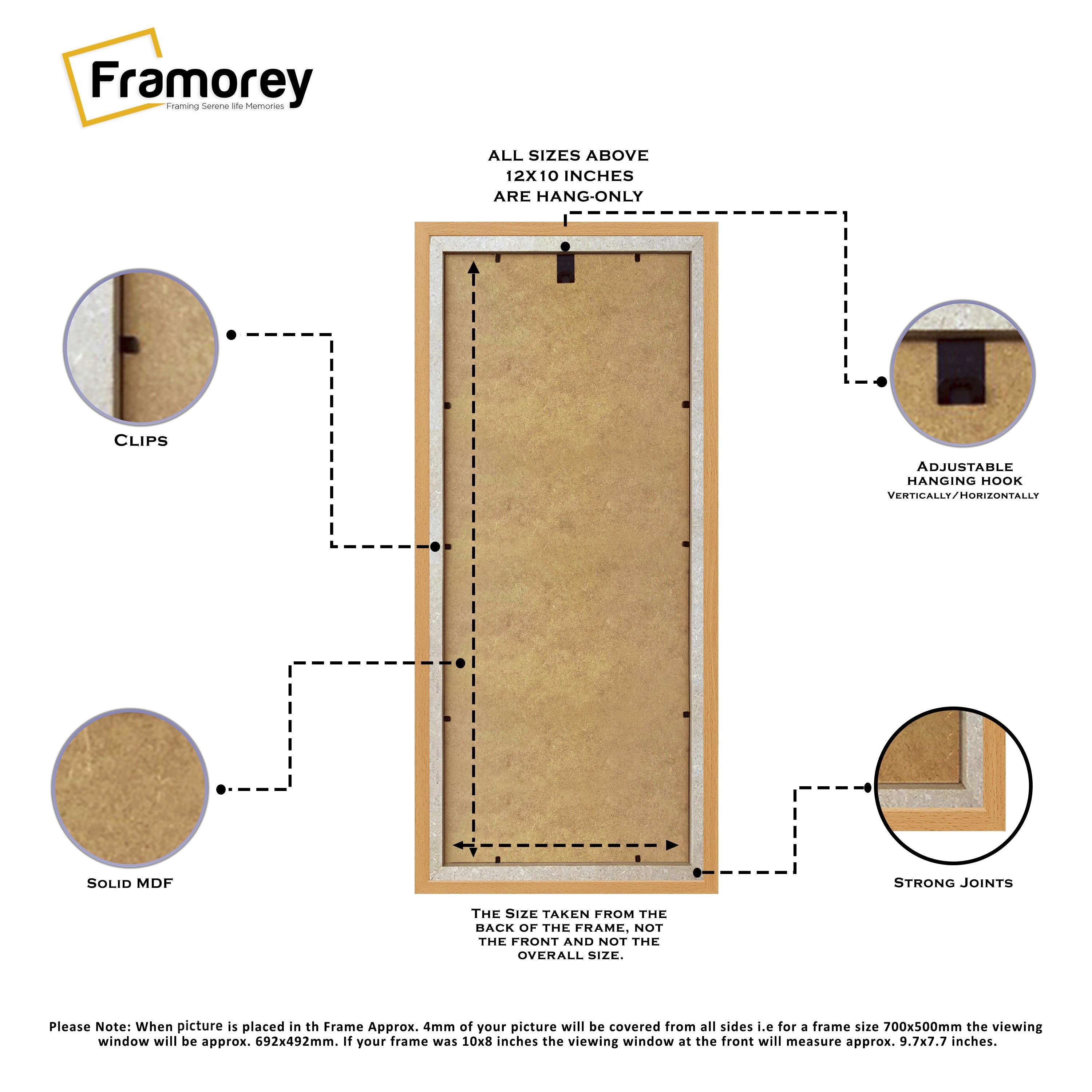 Panoramic Beech Picture Frame With Black Mount Wall Decor Frame