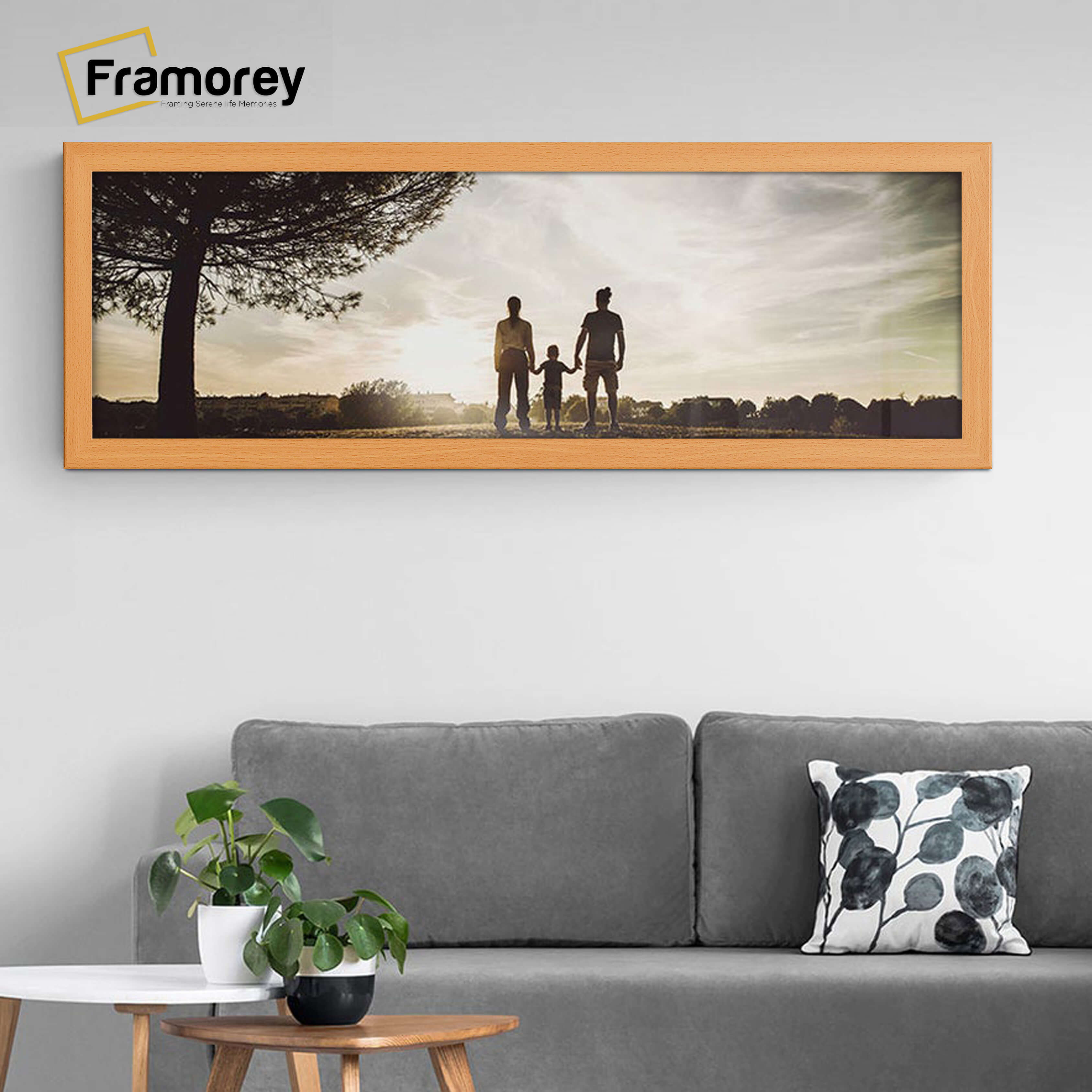 Panoramic Size Beech Picture Frames Wall Décor Frame