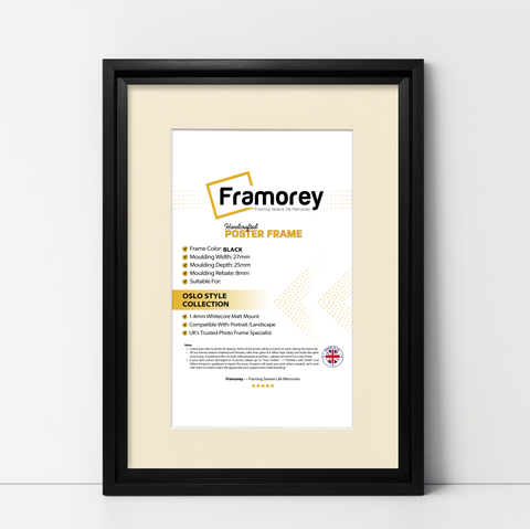 Black Picture Frame Oslo Style Photo Frames With Ivory Mount
