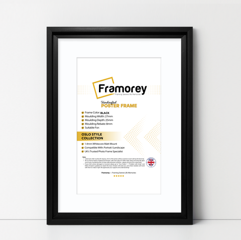 Black Picture Frame Oslo Style Photo Frames With White Mount
