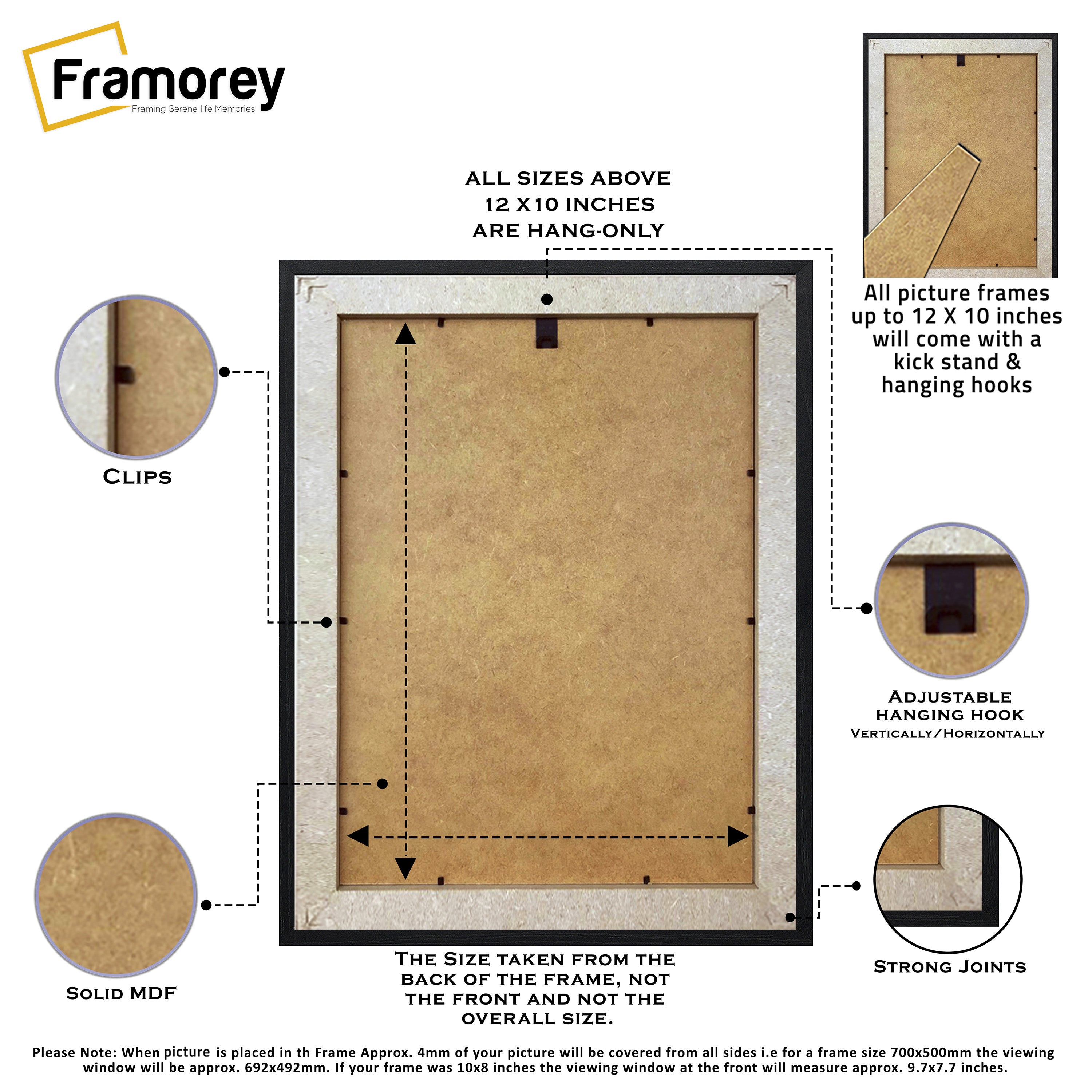 Black Picture Frames Handmade Poster Frames With White Mount