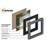 Step Style Square Size Black Picture Frame With Black Mount