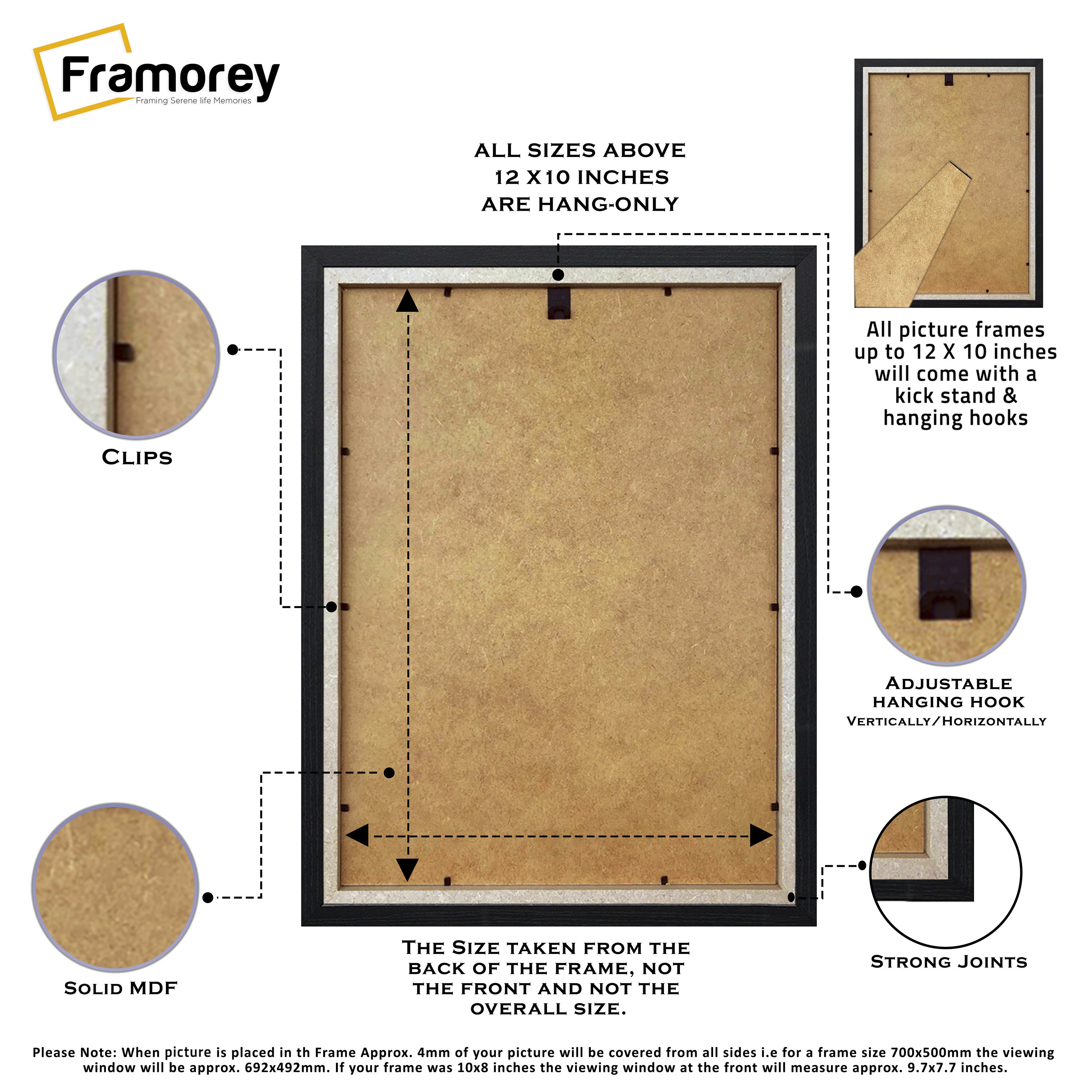 Flat Black Picture Photo Frame Wall Art Poster Frame