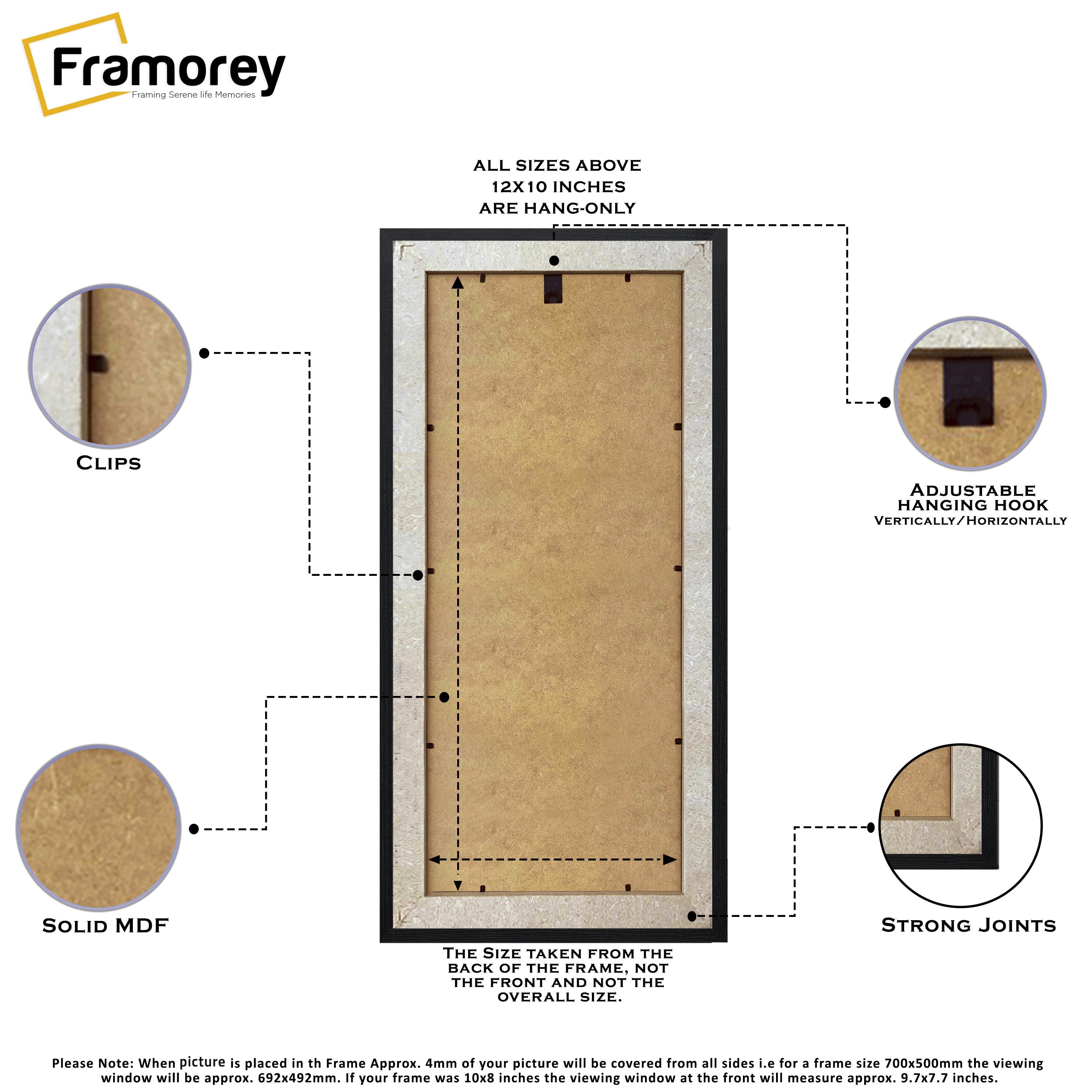 Ash Black Panoramic Backside Photo Print Frame With Some Details of its features