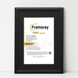 Black photo frame with black mount, Framorey handmade picture frame for wall display
