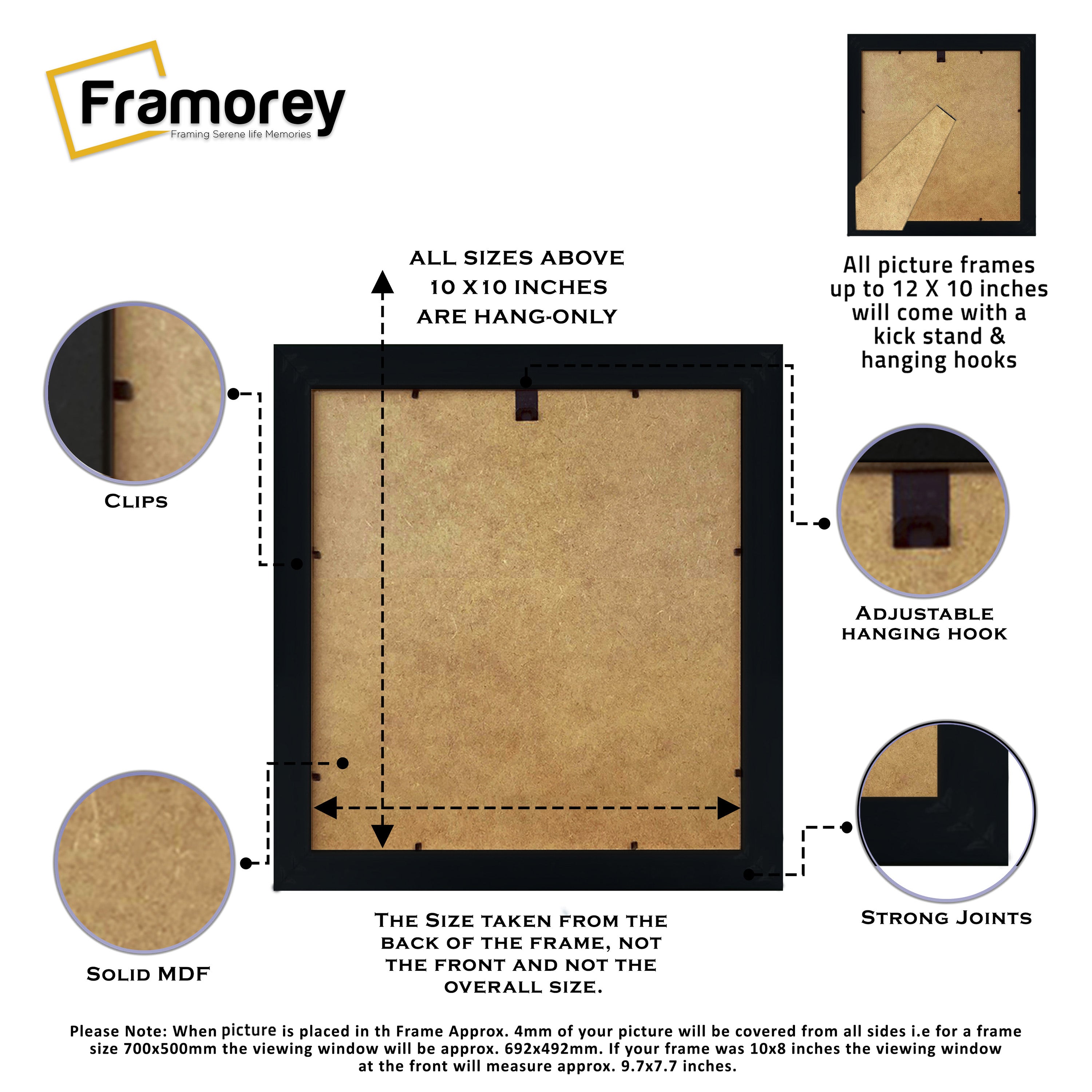 Backside Picture Frame With some details about it's features