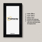 Panoramic size Ash Black picture frame With Frame Details 