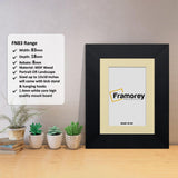 Black Picture Frame Poster Frame With Ivory Mount with some detail on its measurement.