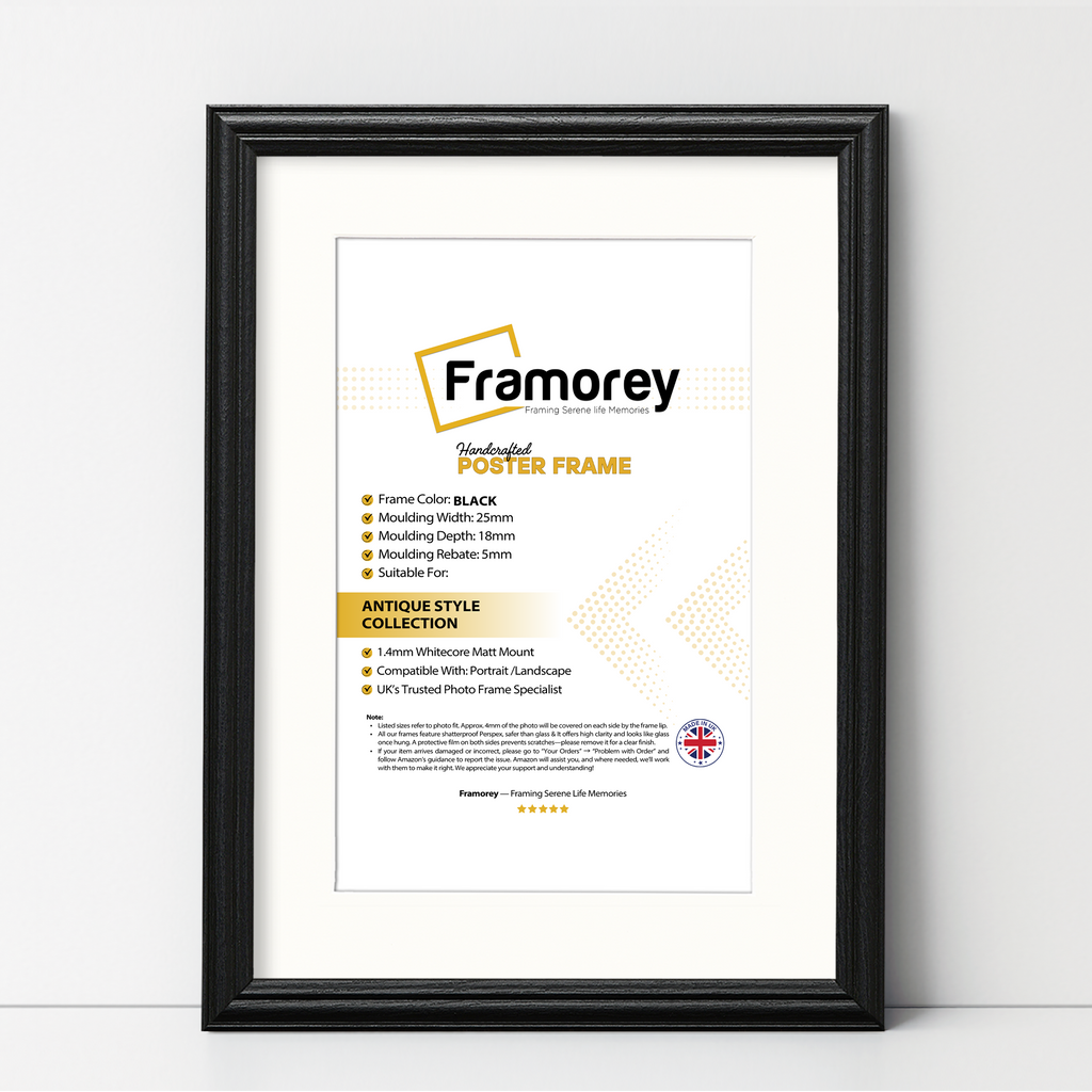 Black Picture Frame With White Mount