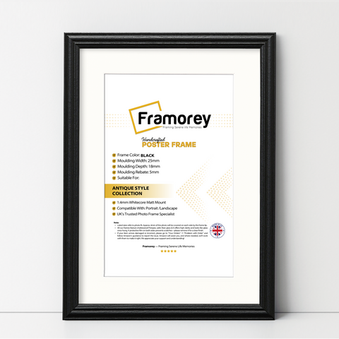 Black Picture Frame With White Mount