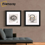 Two Square Size Glitter Sparkle Black With White Poster Frames Wall Art Frame hanging on a wall in a row.