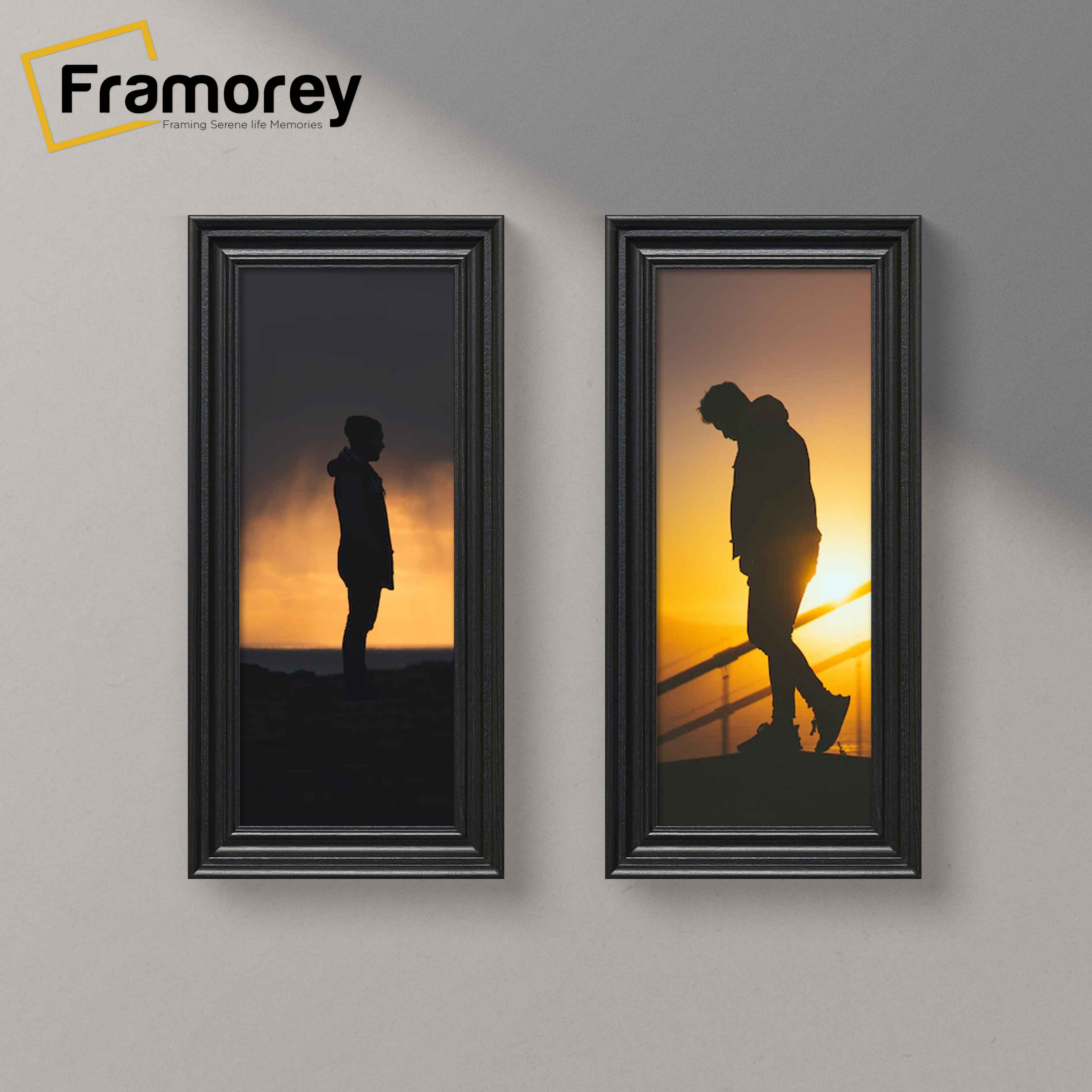 Swept Style Panoramic Black Picture Frame Wall Décor Photo Frame