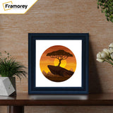 Square Size Grained Black Picture Frame Fletcher Wood Style Photo Print Frame