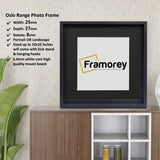 Square Size Black Oslo Photo Frames Wall Art Frames With Black Mount