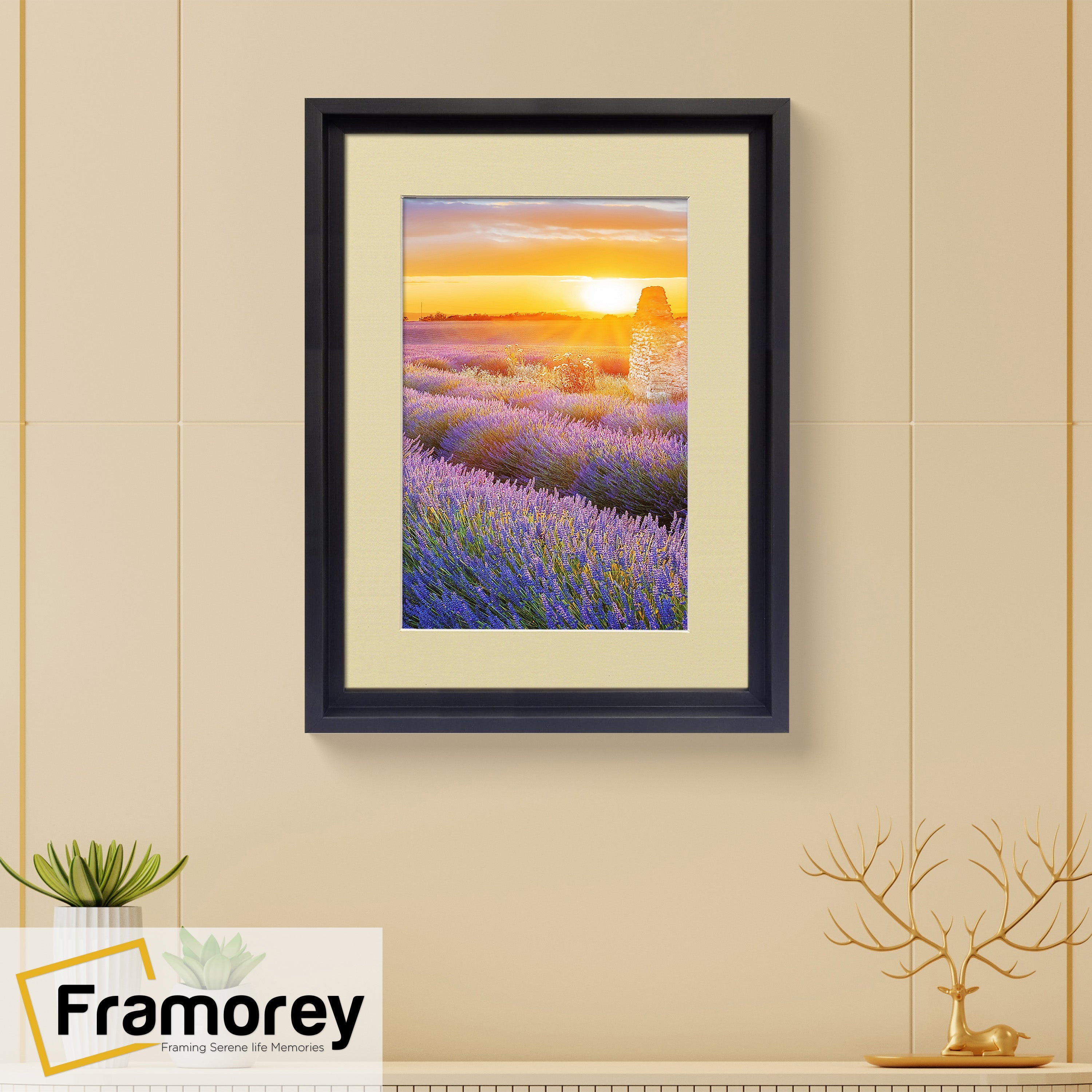 Black Picture Frame Oslo Style Photo Frames With Ivory Mount