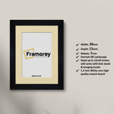 Black Picture Frames Handmade Wooden Effect Photo Frames With Ivory Mount