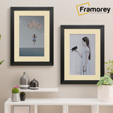 Step Style Black Picture Frame Wall Art Poster Frame With Ivory Mount