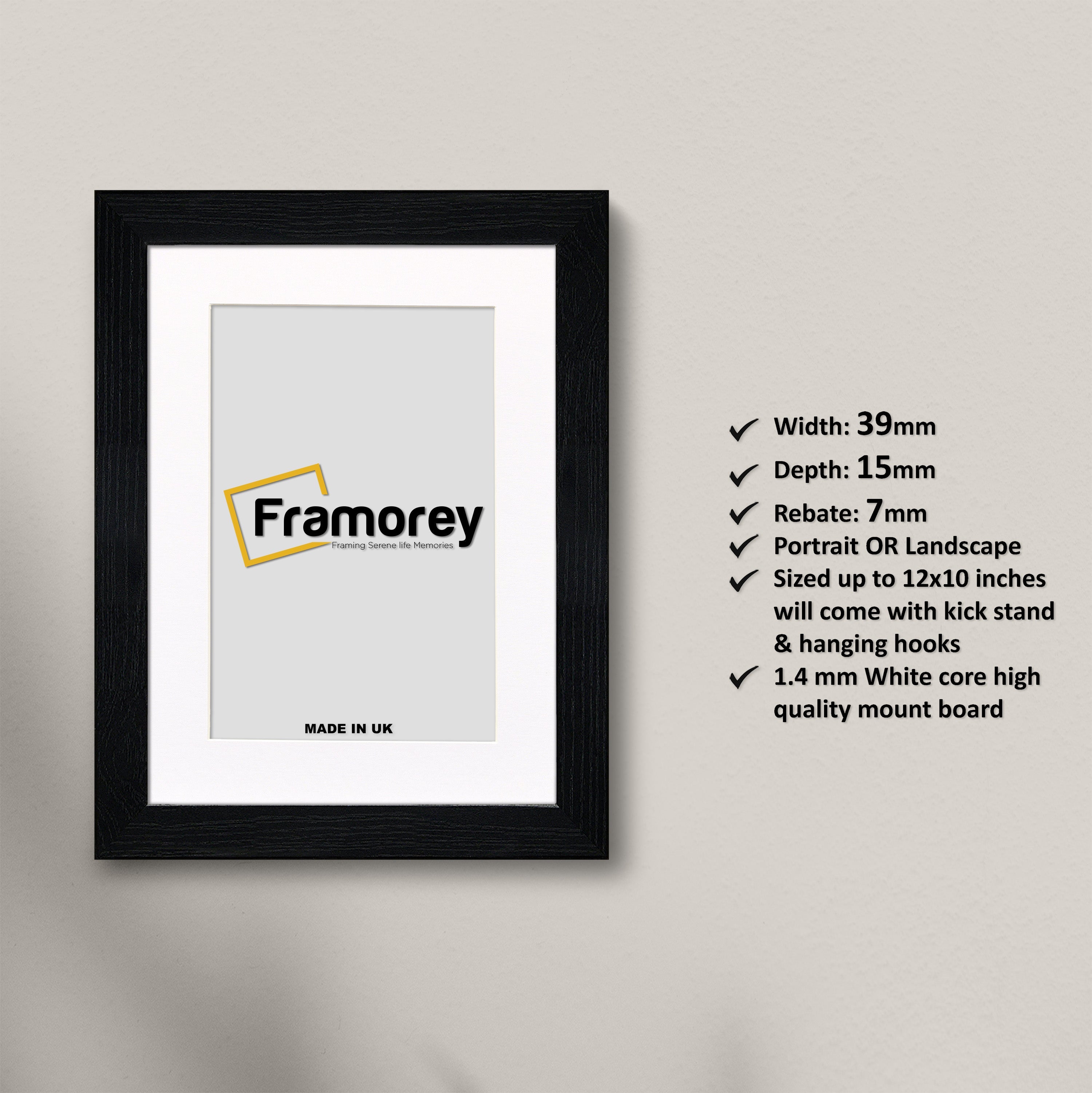 Black Picture Frames Handmade Poster Frames With White Mount