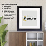 Square Size Black Oslo Photo Frames Wall Art Frames With White Mount